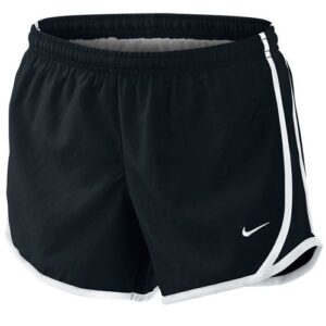 nike 3.5 girls tempo running shorts (large, black (010) / white/black/black)