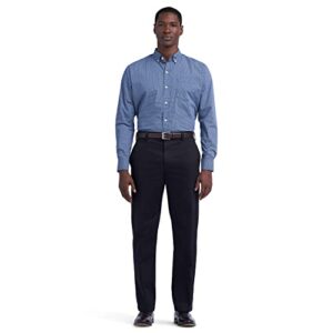 IZOD Men's American Chino (Inert Flat-Front or Pleated) Classic-Fit Pants, Black, 36W x 30L