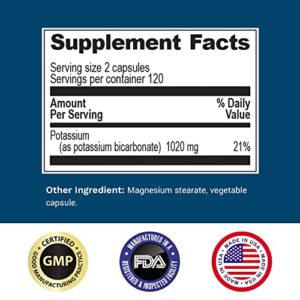 Life Enhancement Potassium Supplement, 1020 mg,120 Servings, 240 caps