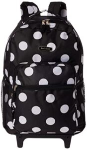 rockland double handle rolling backpack, black dot, 17-inch