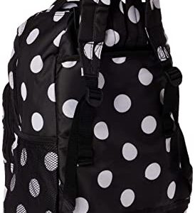 Rockland Double Handle Rolling Backpack, Black Dot, 17-Inch