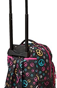 Rockland Double Handle Rolling Backpack, Peace, 17-Inch