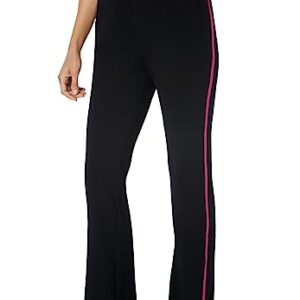 Woman Within Women's Plus Size Stretch Cotton Side-Stripe Bootcut Pant - 2X, Black White