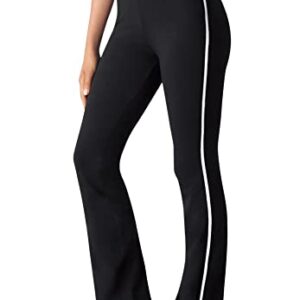 Woman Within Women's Plus Size Stretch Cotton Side-Stripe Bootcut Pant - 2X, Black White