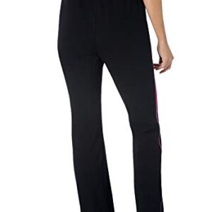 Woman Within Women's Plus Size Stretch Cotton Side-Stripe Bootcut Pant - 2X, Black White