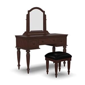 lafayette cherry vanity table and bench by home styles