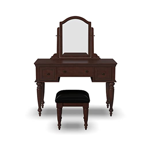 Lafayette Cherry Vanity Table and Bench by Home Styles