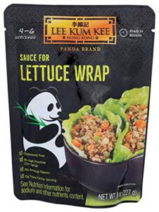lee kum kee panda brand sauce for lettuce wraps, 0g trans fat, no artificial flavors, no high fructose corn syrup, cholesterol free, 8 ounces (pack of 6)