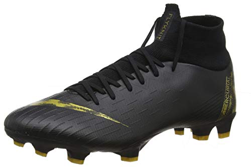 NIKE Men's Footbal Shoes, Black Black MTLC Vivid Gold 077, 9.5