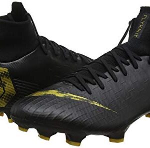 NIKE Men's Footbal Shoes, Black Black MTLC Vivid Gold 077, 9.5