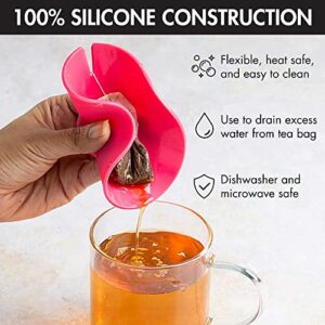 Primula Buddy Silicone Tea Bag Holder, Easy to Use and Mess-Free, Dishwasher Safe, 4.25-Inch, Honeysuckle
