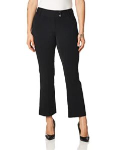 rafaella women's petite curvy fit gabardine bootcut stretch dress pants, 30 inch inseam, with pockets (petite size 4-14), black, 12 petite