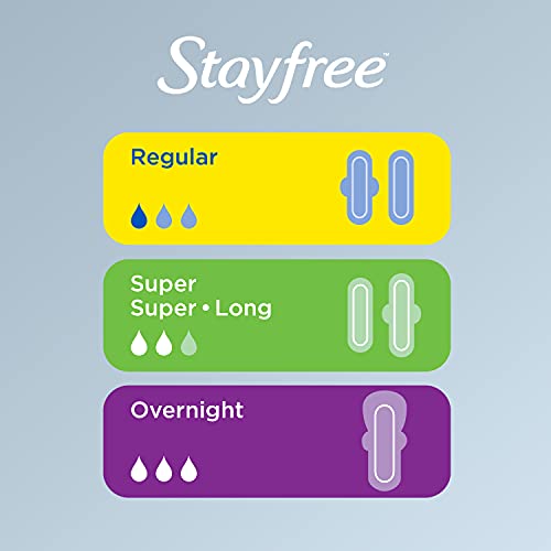 Stayfree Maxi Pads for Women, Super - 66 Count