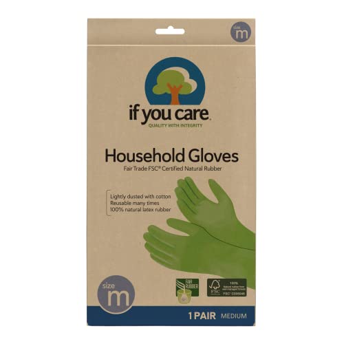 IF YOU CARE Medium Cotton Flock Lined Household Gloves, 1 Count