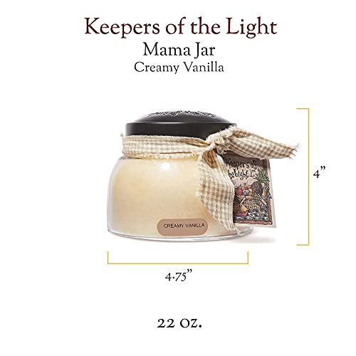 A Cheerful Giver - Creamy Vanilla Mama Scented Glass Jar Candle (22oz) with Lid & True to Life Fragrance Made in USA