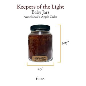 A Cheerful Giver - Aunt Kook's Apple Cider Baby Scented Glass Jar Candle (6oz) with Lid & True to Life Fragrance Made in USA