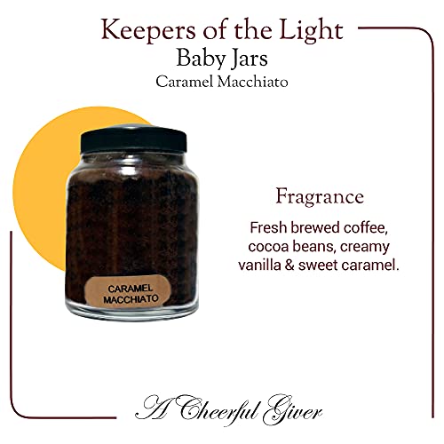 A Cheerful Giver - Caramel Macchiato Baby Scented Glass Jar Candle (6oz) with Lid & True to Life Fragrance Made in USA