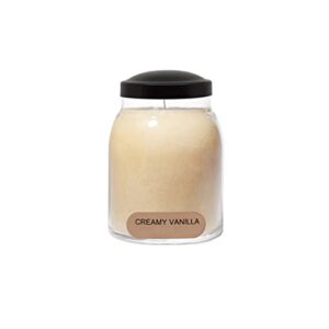 A Cheerful Giver - Creamy Vanilla Baby Scented Glass Jar Candle (6oz) with Lid & True to Life Fragrance Made in USA