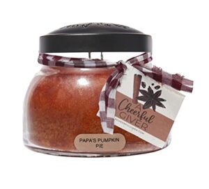 a cheerful giver - papa's pumpkin pie mama scented glass jar candle (22oz) with lid & true to life fragrance made in usa