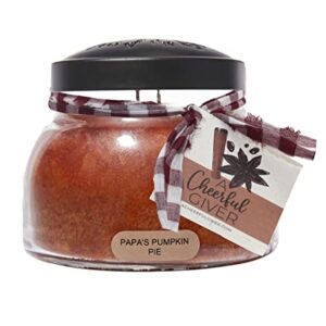 A Cheerful Giver - Papa's Pumpkin Pie Mama Scented Glass Jar Candle (22oz) with Lid & True to Life Fragrance Made in USA