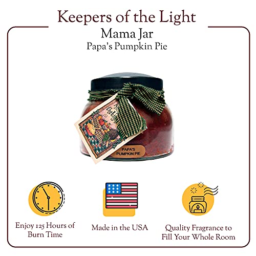 A Cheerful Giver - Papa's Pumpkin Pie Mama Scented Glass Jar Candle (22oz) with Lid & True to Life Fragrance Made in USA