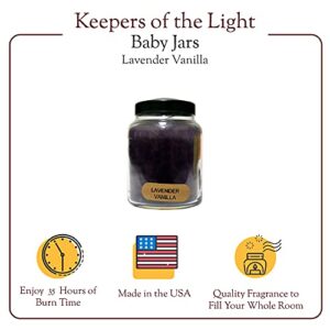 A Cheerful Giver - Lavender Vanilla Baby Scented Glass Jar Candle (6oz) with Lid & True to Life Fragrance Made in USA