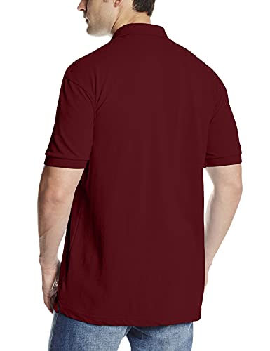 Dickies Men's Short Sleeve Pique Polo, Burgundy, Medium