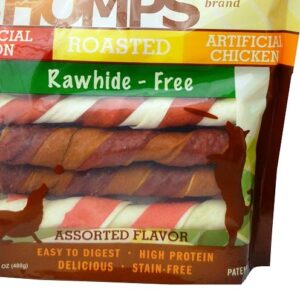 Pork Chomps Baked Pork Skin Dog Chews, 6-inch Twists, Assorted Flavors, 12 Count