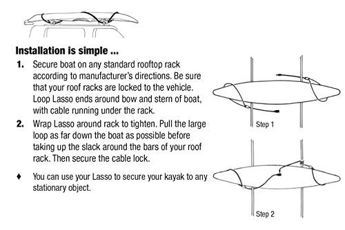 Lasso Tandem Kayak Security Cable/Sit Top SLC1200