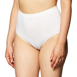 bali women's comfort revolution seamless brief panty, white, 10/11
