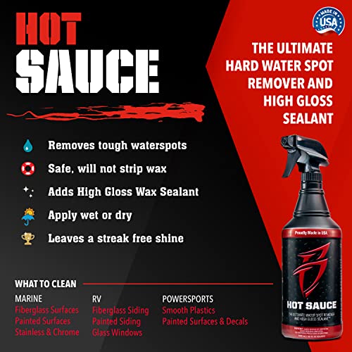 Boat Bling HS-0128 Hot Sauce Hard Water Spot Remover, Gallon Refill, for Boats, RVs, Powersport Vehicles and More, Black,1 Gallon