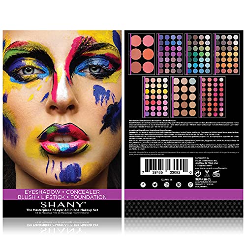 SHANY The Masterpiece 7 Layers All In One Makeup Set with Foundation Palette, Blush Palette, Lip-gloss Lipstick Palette, Eyeshadow Palette - "Original"