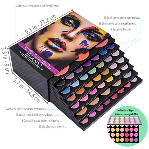 SHANY The Masterpiece 7 Layers All In One Makeup Set with Foundation Palette, Blush Palette, Lip-gloss Lipstick Palette, Eyeshadow Palette - "Original"