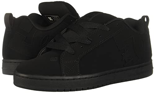 DC Men's Court Graffik Skate Shoe, Black/Black/Black, 9 D D US