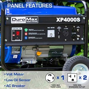 DuroMax XP4000S Portable Generator-4000 Watt Gas Powered Camping & RV Ready, 50 State Approved