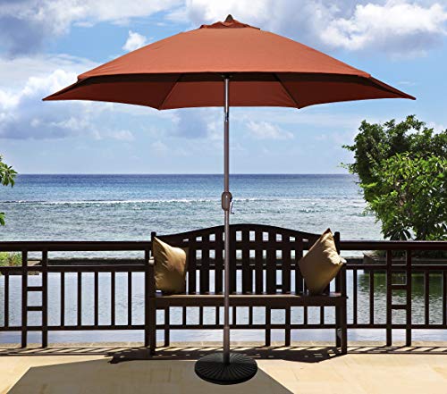 TropiShade 9 ft Bronze Aluminum Patio Umbrella with Rust Polyester Cover (Base not included)