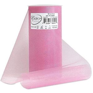 expo shiny tulle spool of 25-yard, pink