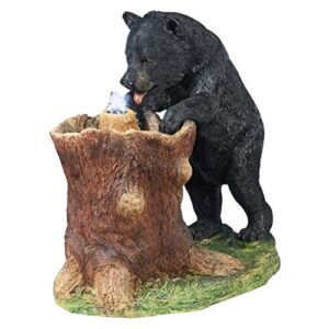 Design Toscano KY2093 LED Light-Guzzling Gulp Black Bear Garden Decor Fountain-Outdoor Water Feature, Multicolored