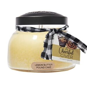 A Cheerful Giver — Lemon Butter Pound Cake - 22oz Mama Scented Candle Jar with Lid - Keepers of the Light - 125 Hours of Burn Time, Gift for Women, Yellow