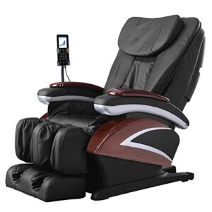 full body electric shiatsu massage chair recliner with built-in heat therapy air massage system stretch vibrating body scan ps4,black