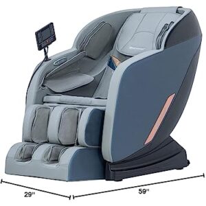 Massage Chair,Full Body Zero Gravity Recliner Chair with Smart Large Screen Bluetooth Speaker Wormwood Back and Calf Heating Therapy Foot Roller Air Massage System for Home Office,Black