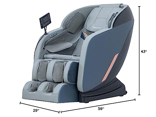 Massage Chair,Full Body Zero Gravity Recliner Chair with Smart Large Screen Bluetooth Speaker Wormwood Back and Calf Heating Therapy Foot Roller Air Massage System for Home Office,Black