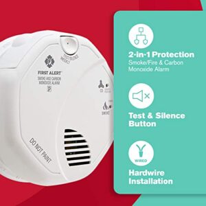 First Alert BRK SC7010B Hardwired Smoke and Carbon Monoxide (CO) Detector with Battery Backup , White