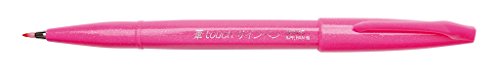 Pentel Fude Touch Sign Pen, Pink, Felt Pen Like Brush Stroke (SES15C-P)