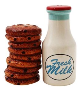 milk and cookies lover ceramic magnetic salt and pepper shakers