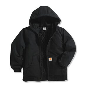 carhartt boys active quilt lined coat outerwear jackets, black, x-small us