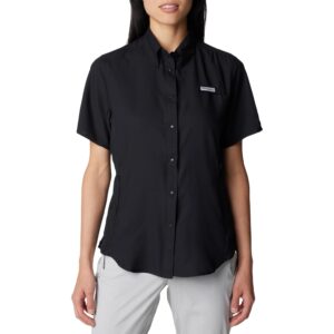 Columbia Women's PFG Tamiami II UPF 40 Short Sleeve Fishing Shirt, Black, Medium