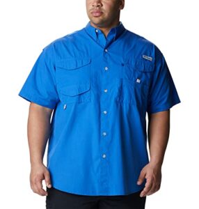 columbia standard men’s bonehead short-sleeve work shirt, comfortable and breathable, vivid blue, x-large