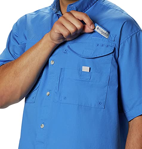 Columbia Standard Men’s Bonehead Short-Sleeve Work Shirt, Comfortable and Breathable, Vivid Blue, X-Large