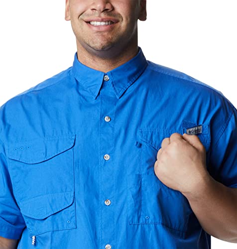 Columbia Standard Men’s Bonehead Short-Sleeve Work Shirt, Comfortable and Breathable, Vivid Blue, X-Large